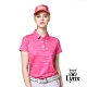 【Lynx Golf】女款吸濕排汗合身版小胸袋英文印花短袖POLO衫-桃紅色 product thumbnail 2