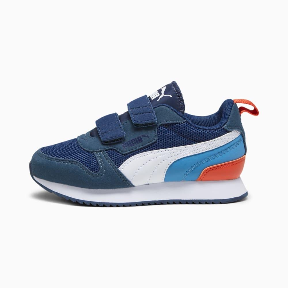 Puma R78 V PS 男女小童休閒鞋-藍白橘-37361739