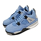 Nike 籃球鞋 Jordan 4 Retro 童鞋 經典款 喬丹四代 復刻 麂皮 中童 藍 灰 BQ7669400 product thumbnail 1
