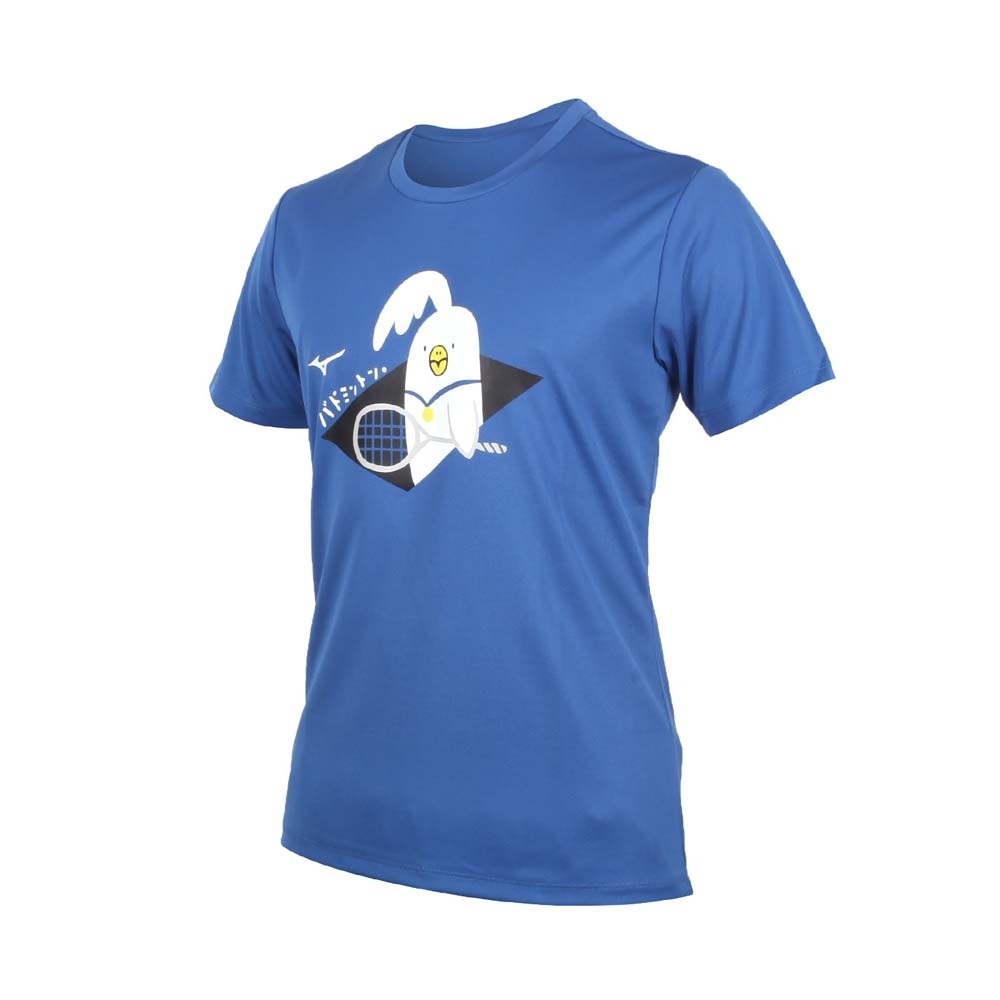 MIZUNO 男羽球短袖T恤-吸濕排汗 運動上衣 慢跑 路跑 台灣製 美津濃 72TA050422 藍白黑黃