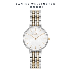 Daniel Wellington DW 手錶 Petite Lumine Bezel 28mm 星環珠寶式鎏金錶-兩色任選(DW00100665)