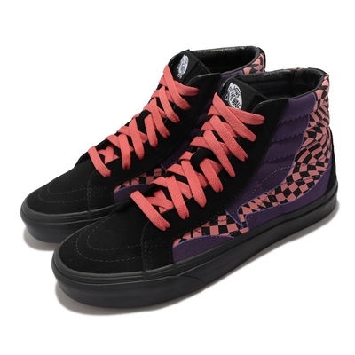 Vans 休閒鞋 Sk8-Hi Reissue 男女鞋 扭曲水波紋 抓地 耐磨 麂皮 復古 情侶鞋 黑紫 VN0A4U3D23Z