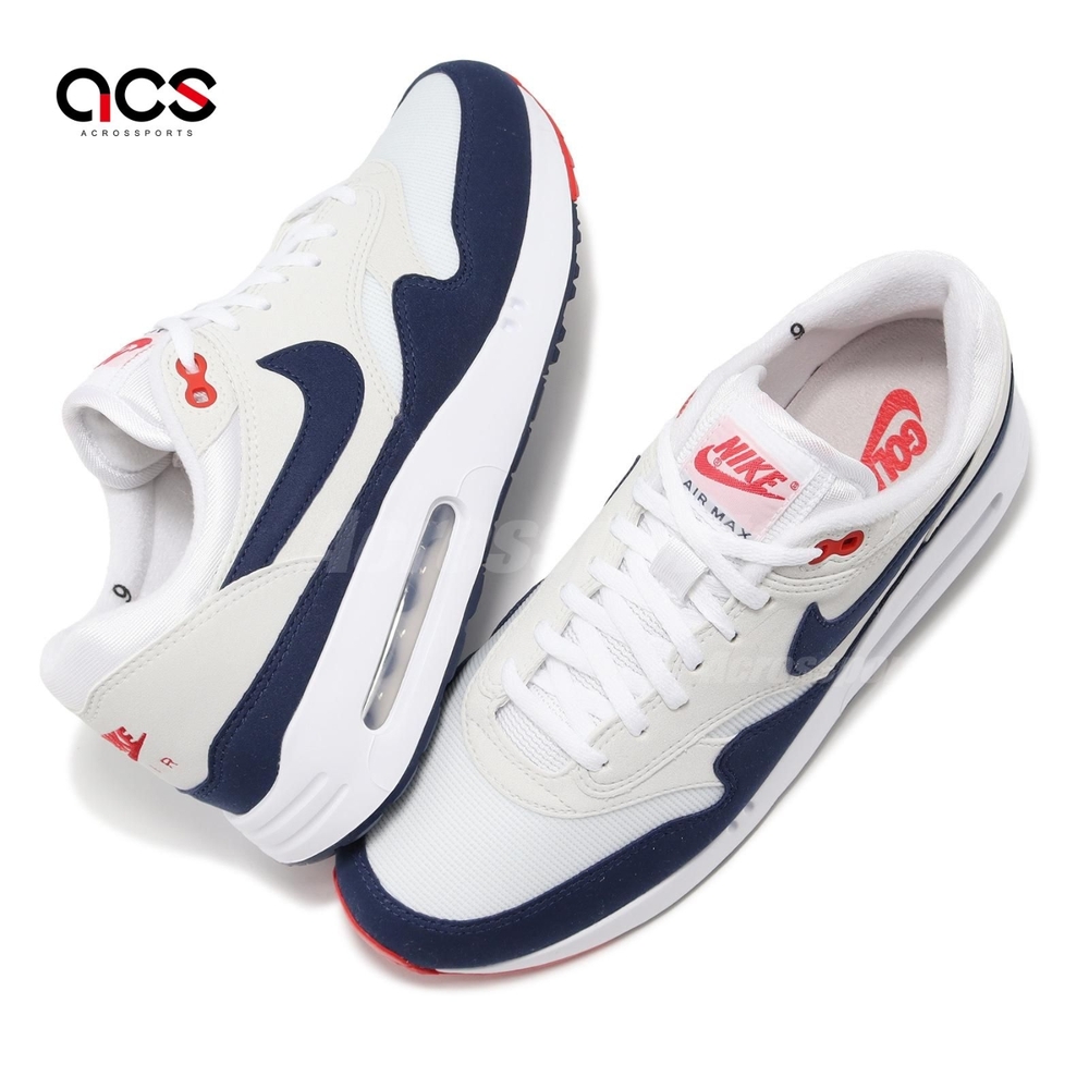 Nike 高爾夫球鞋Air Max 1 86 OG G 男鞋白藍防潑水氣墊麂皮運動鞋