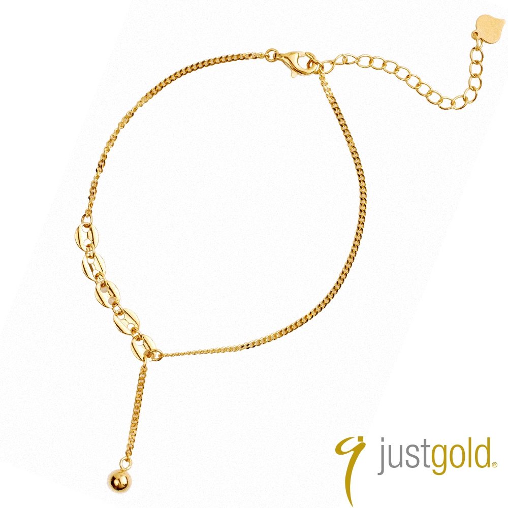 【Just Gold 鎮金店】簡約金球 黃金手鍊(網路獨家)