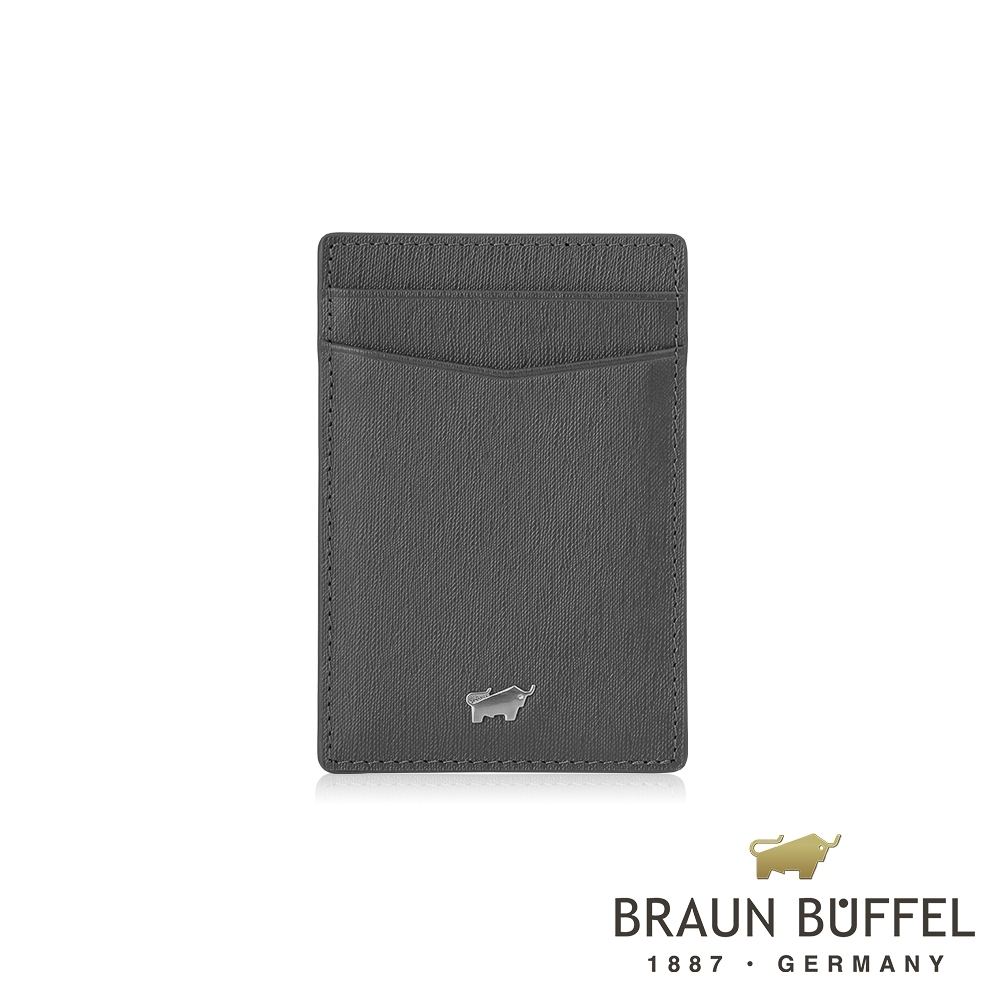 【總代理 BRAUN BUFFEL 德國小金牛】HOMME-M直式卡夾-煙霧色/BF306