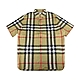 BURBERRY三色格紋相間設計亞麻短袖襯衫(男款/典藏米) product thumbnail 1