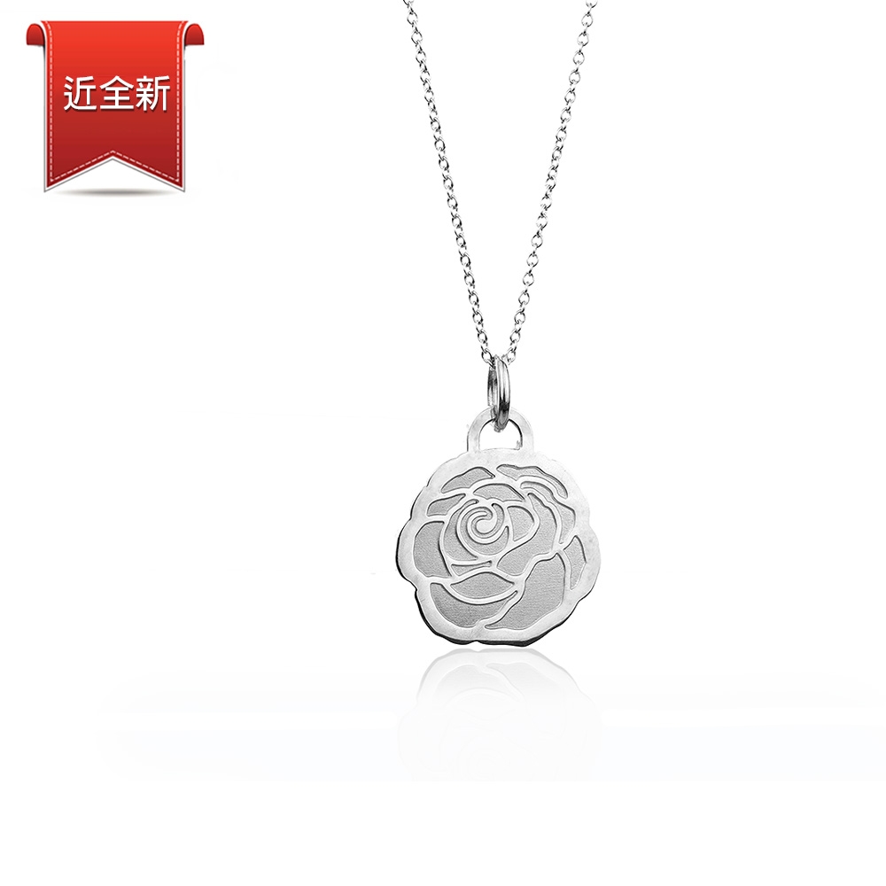 二手品 Tiffany&Co. 2017限量版 鏤刻玫瑰造型925純銀項鍊