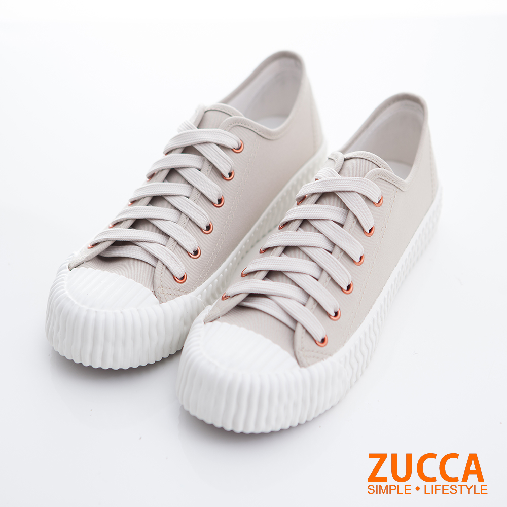 ZUCCA-透氣防潑水綁帶休閒鞋-灰-z6705gy
