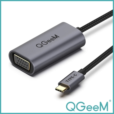 【美國QGeeM】Type-C轉VGA母1080P高畫質影像轉接器