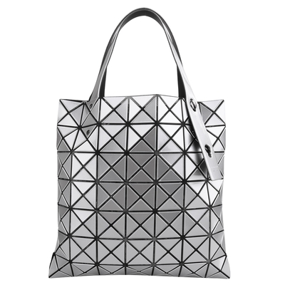 ISSEY MIYAKE BAOBAO 幾何小菱格7x7手提包(亮面銀)小款