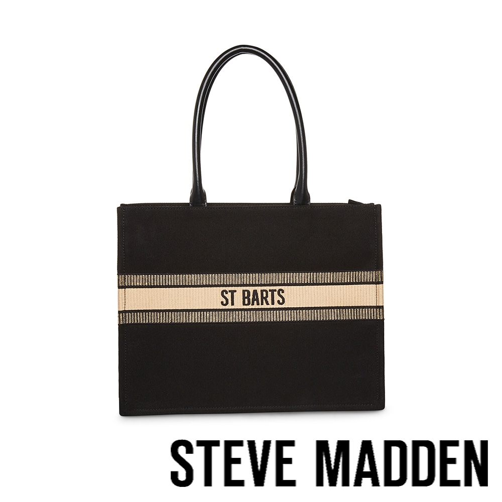 STEVE MADDEN-BKNOXX 刺繡帆布手提托特包-黑色 product image 1