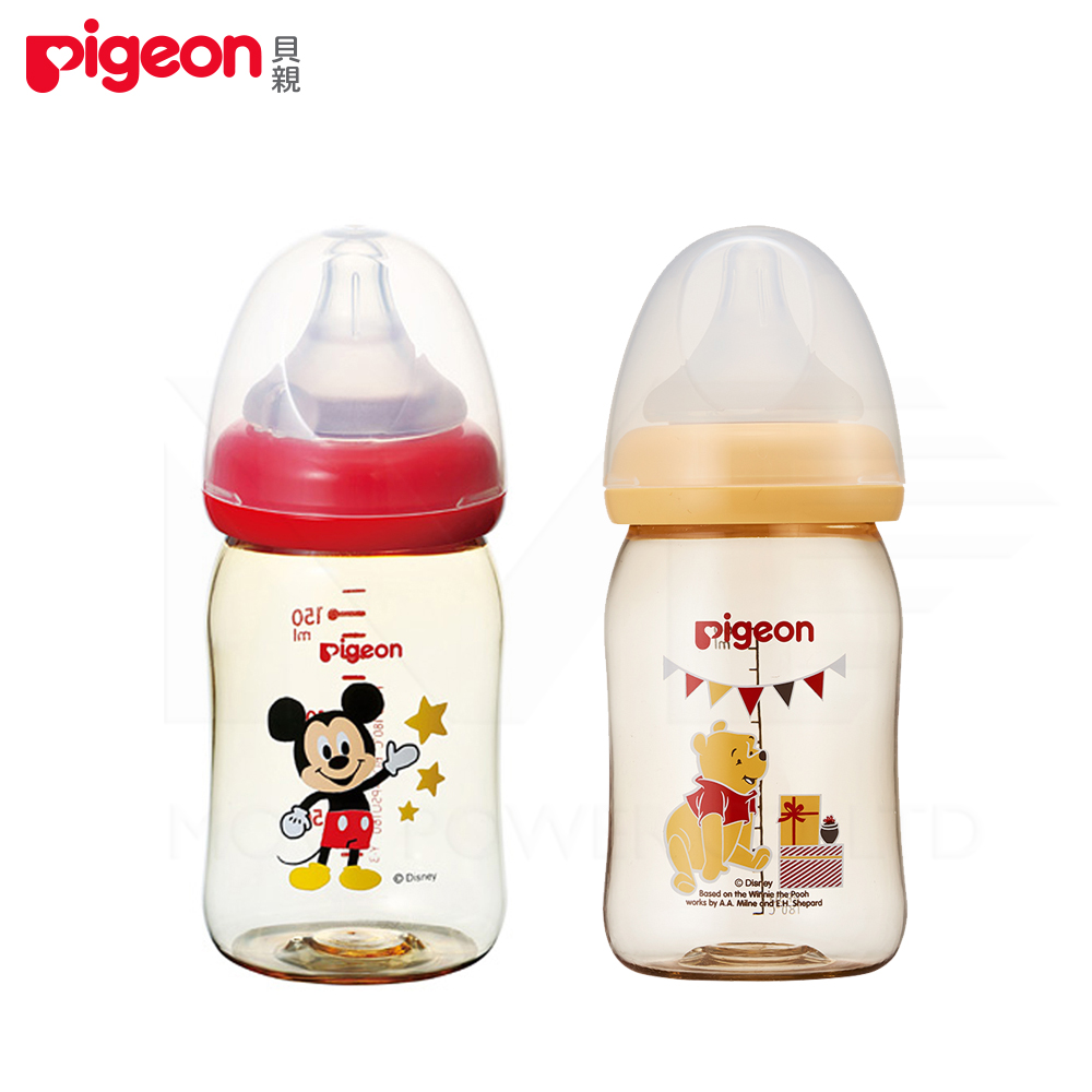 【任選】日本《Pigeon 貝親》迪士尼寬口PPSU奶瓶-米奇/維尼【160ml】