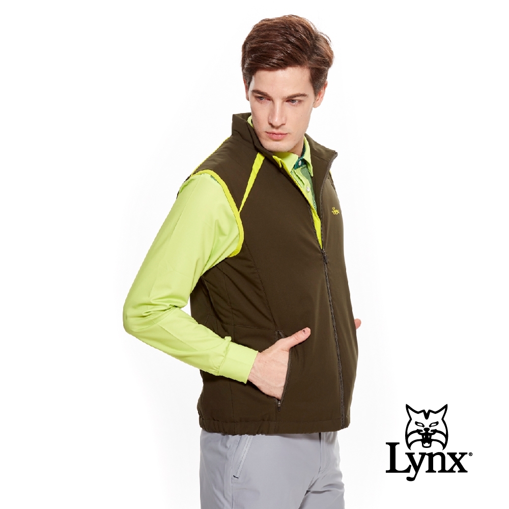 【Lynx Golf】男款口瑞士Schoeller 3XDRY無袖背心-墨綠色