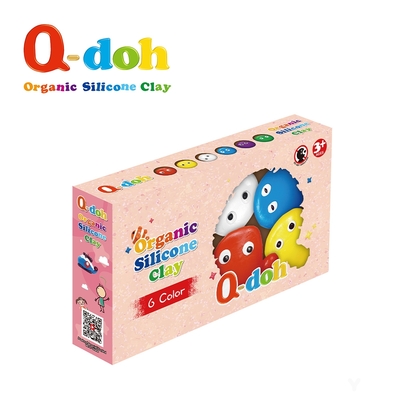 Q-doh 超柔軟有機矽膠黏土 6色工具組 (60g/色)