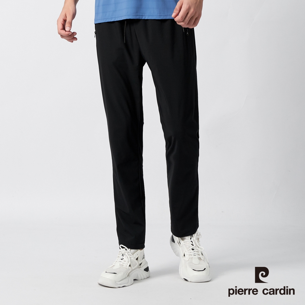 Pierre Cardin皮爾卡登 男女款 冰絲涼感透氣彈力機能褲(多款任選) (男款-黑色)