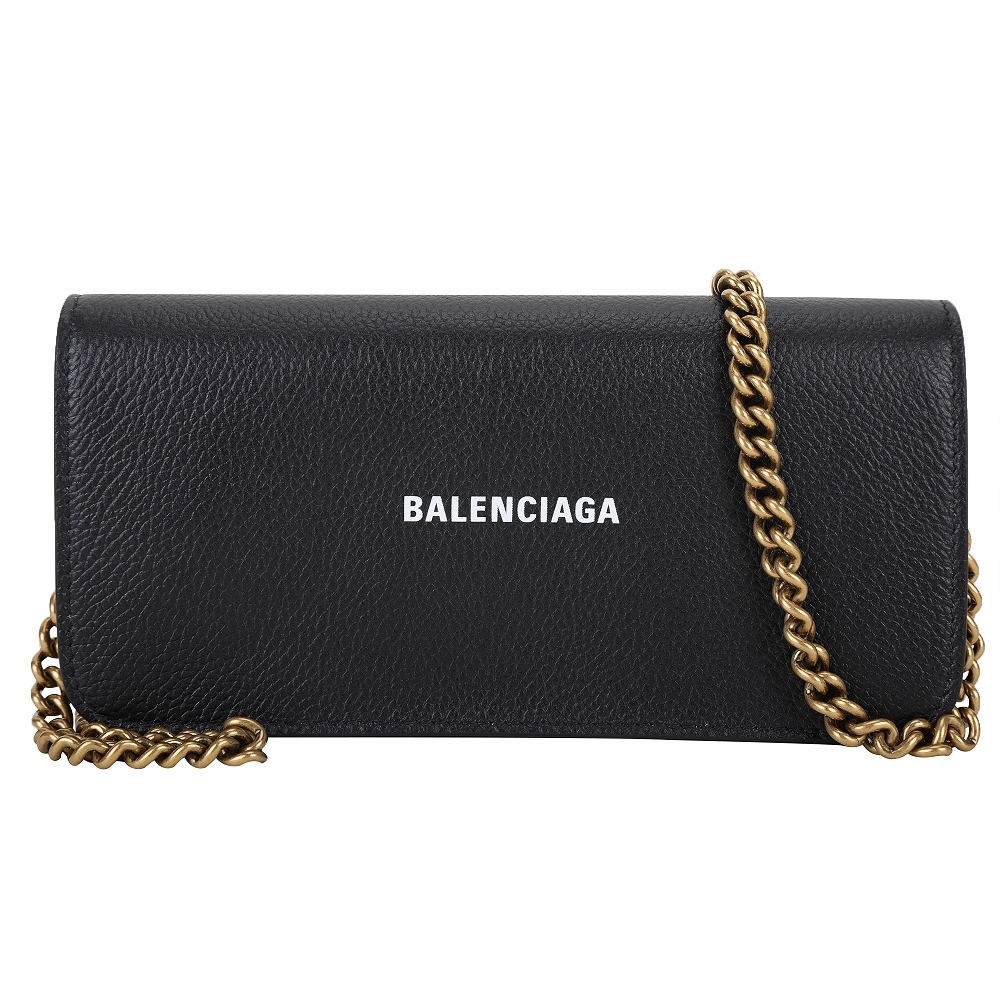 BALENCIAGA Everyday 字母小牛皮長夾/斜背包(黑色)