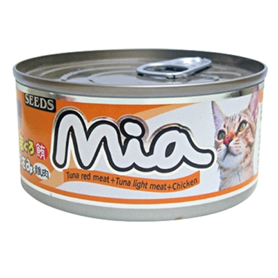【Seeds 聖萊西】Mia機能貓餐罐-鮪魚+白身鮪魚+雞肉(160gX48罐)