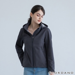 GIORDANO 女裝高機能袖章連帽外套 - 20 深花灰