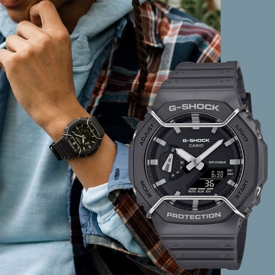 CASIO 卡西歐 G-SHOCK 啞光金屬雙顯手錶 迎春好禮 GA-2100PTS-8A