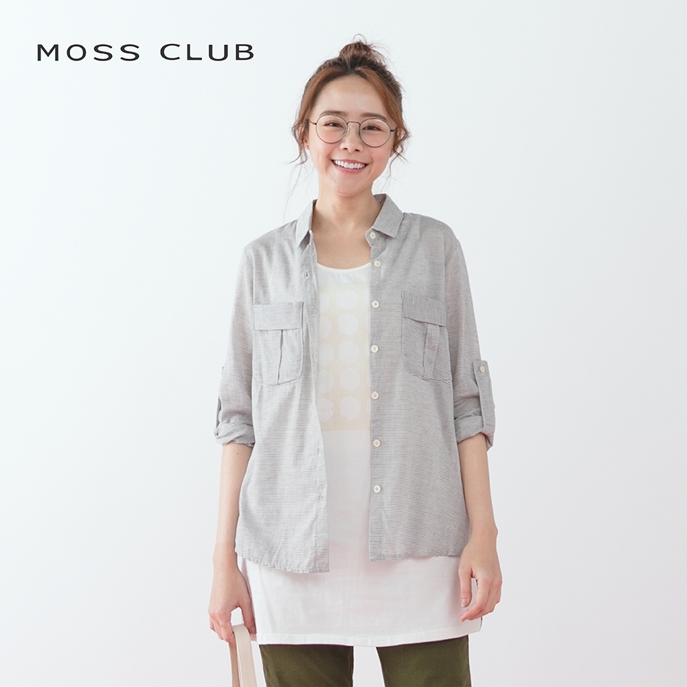 【MOSS CLUB】印花圖案前後拼接背心-上衣(二色)