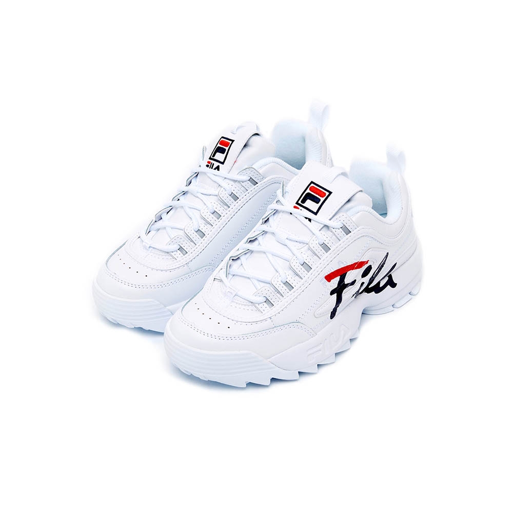 FILA DISRUPTOR 2 SCRIPT 中性運動鞋-白 4-C608W-123