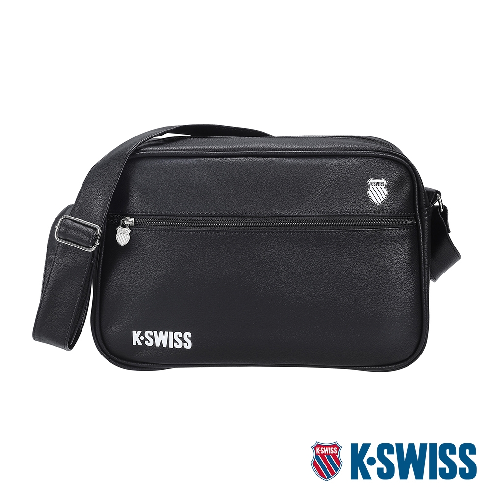 K-SWISS CT LEATHER BAG BIG 2皮革側背包(大)-黑