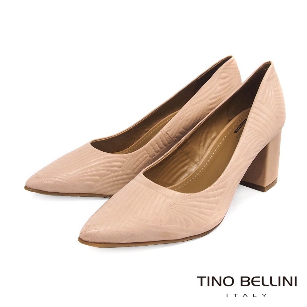 Tino Bellini巴西進口幾何線條造型高跟鞋_膚
