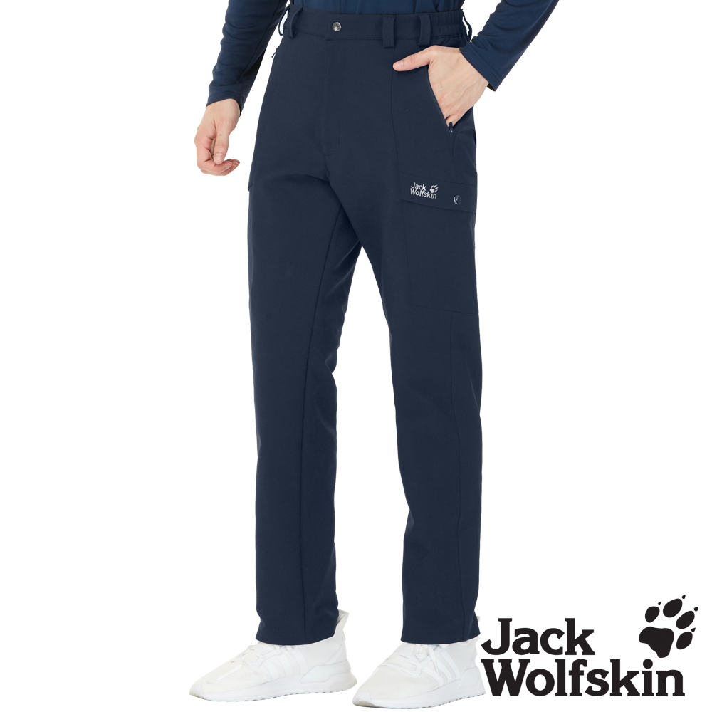 【Jack wolfskin飛狼】男 保暖休閒長褲 (潑水加工 / 內磨毛) 登山褲『深藍』