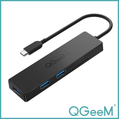 【美國QGeeM】Type-c轉五合一/USB3.0/SD/TF多功能擴充轉接器