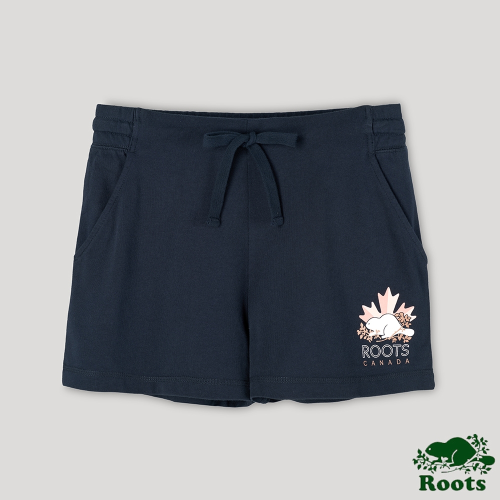 Roots 女裝- 愛最大加拿大日系列 經典元素休閒短褲-藍色