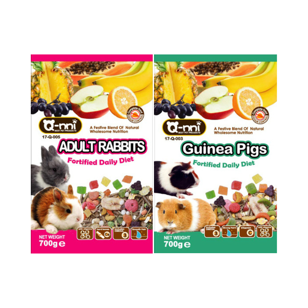 Q-nni 天竺鼠/寵物兔水果大餐 700g x 2入組(購買第二件贈送寵物零食x1包)