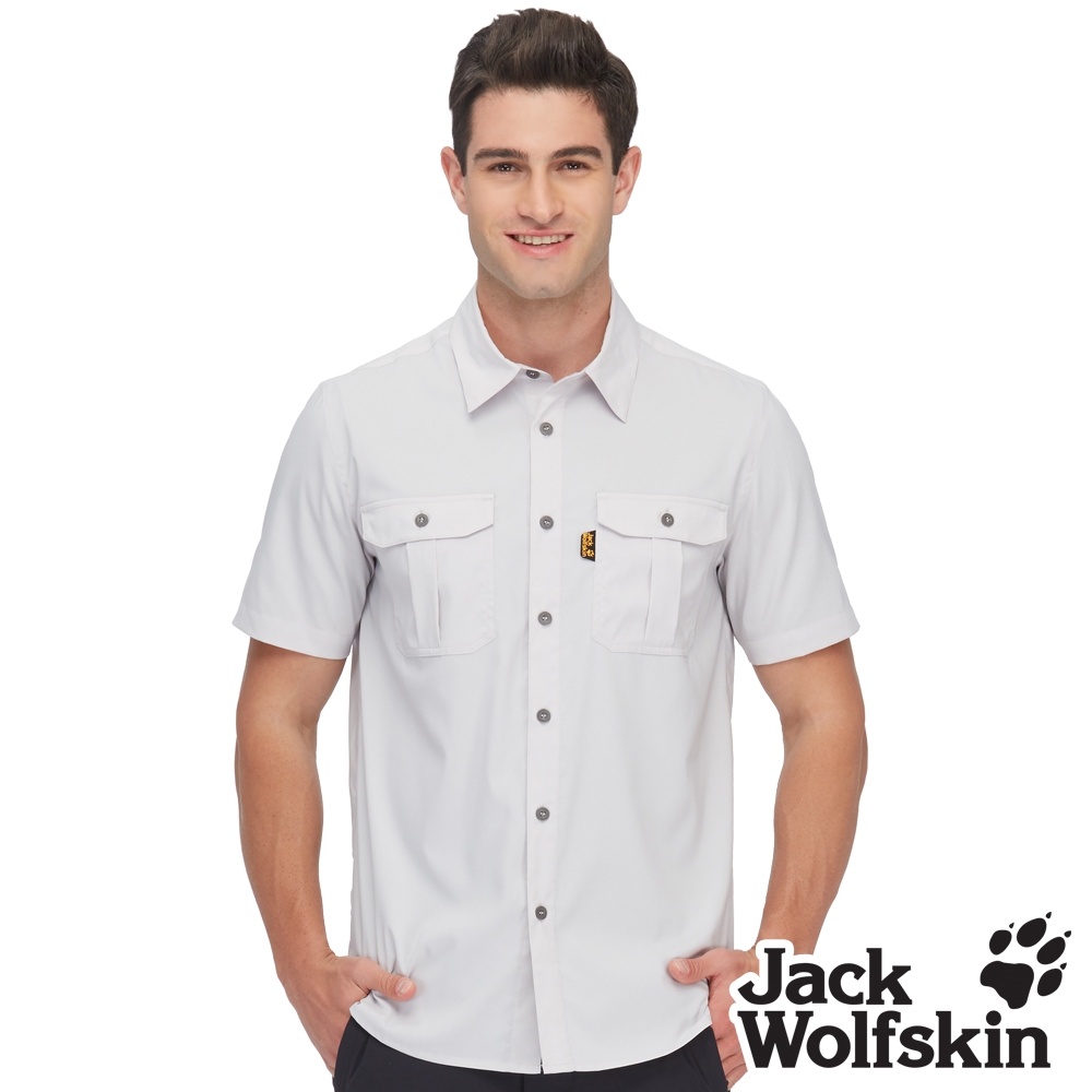【Jack wolfskin 飛狼】男 防蚊透氣抗UV短袖襯衫『米卡』