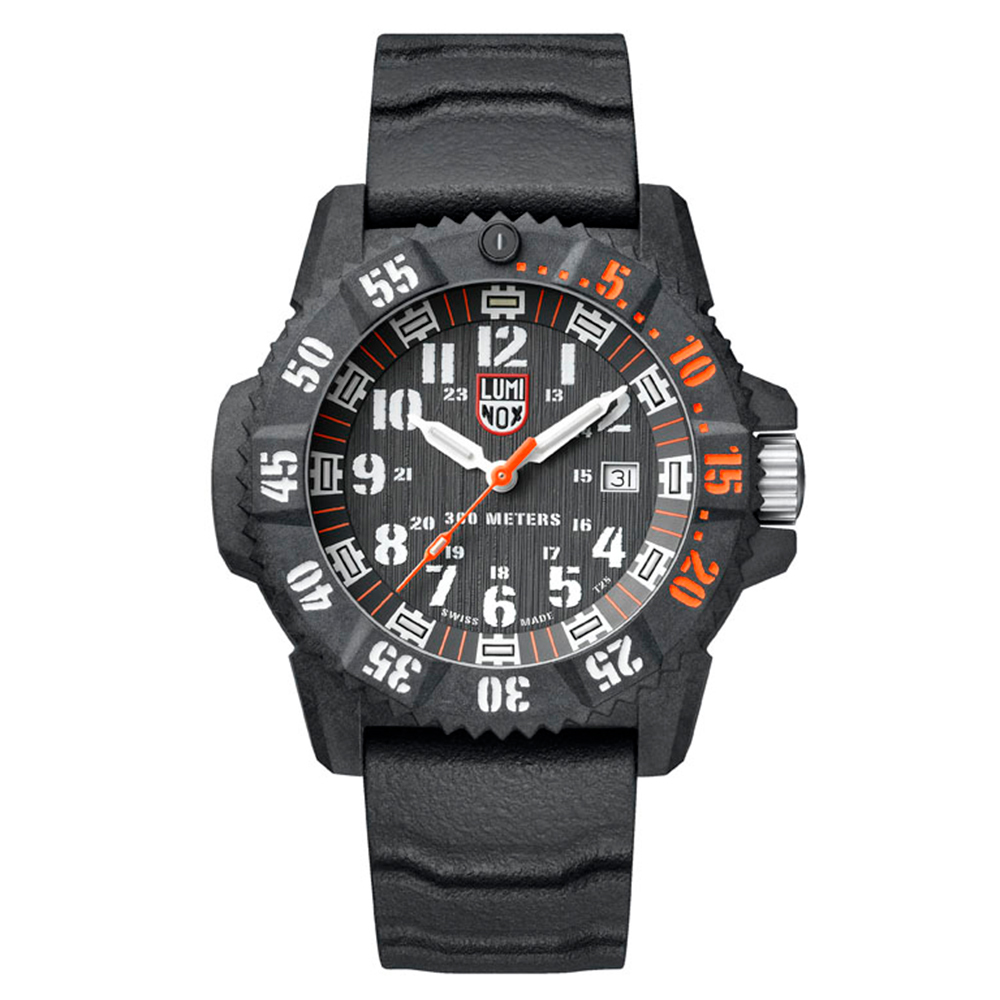 LUMINOX 雷明時 碳纖維超級海豹特仕版限量禮盒組-黑x橘時標/ 46mm