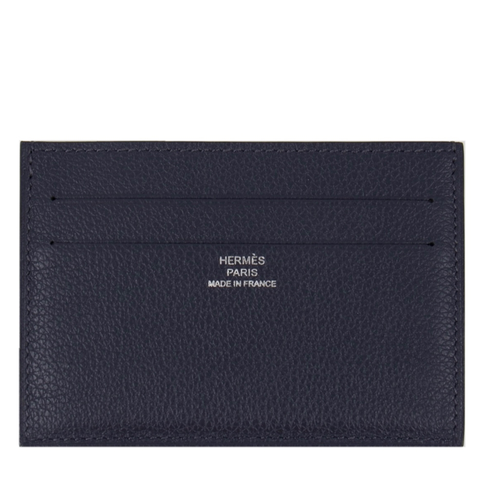 HERMES 絲巾 卡片夾/名片夾 (午夜藍 Bleu Nuit x 牛皮 Evercolor) Citizen Twill Card Holder