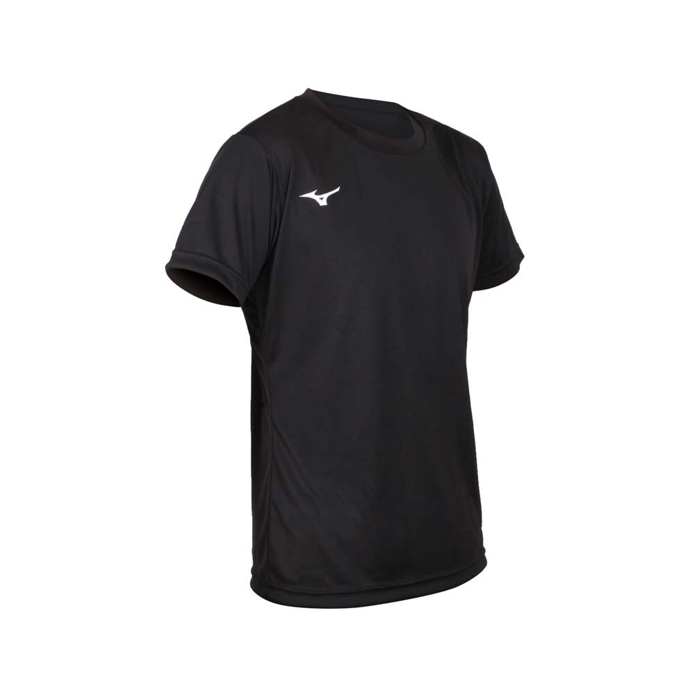 MIZUNO 男排球短袖T恤-台灣製 吸濕排汗 慢跑 路跑 上衣 美津濃 V2TA1G2009 黑白藍黃