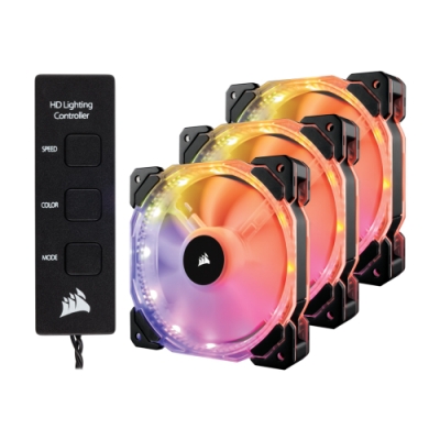 Corsair 海盜船 HD120 RGB 12CM PWM風扇 (控制器)《三入組》