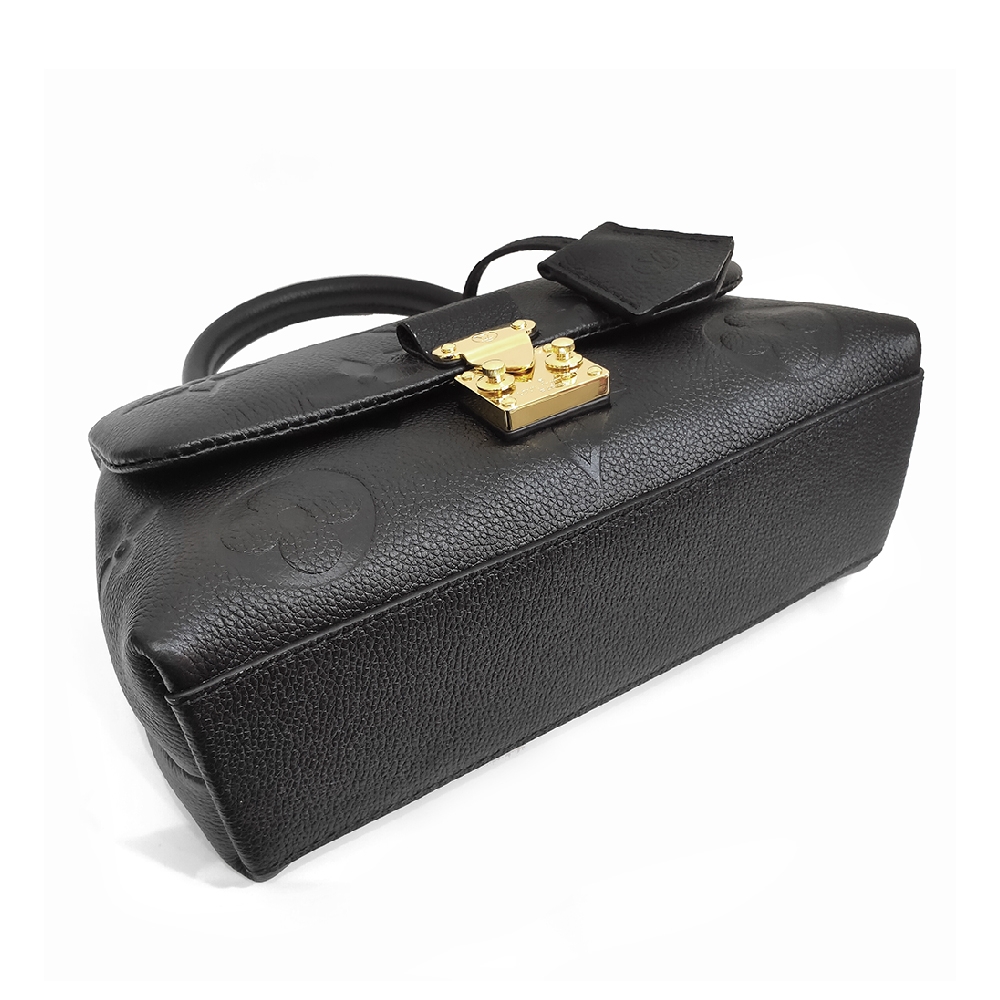 Louis Vuitton LV M45977 MADELEINE BB 經典壓紋牛皮翻蓋兩用包.黑