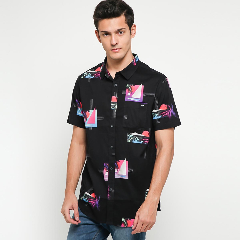 BILLABONG  SUNDAYS FLORAL SS 短袖襯衫 夜黑 男 -9508209STE