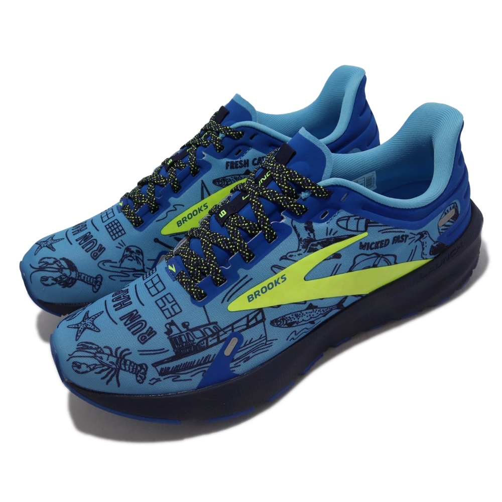 Brooks 慢跑鞋 Launch 9 男鞋 海洋藍 波士頓 馬拉松 Boston 路跑 運動鞋 1103861D458