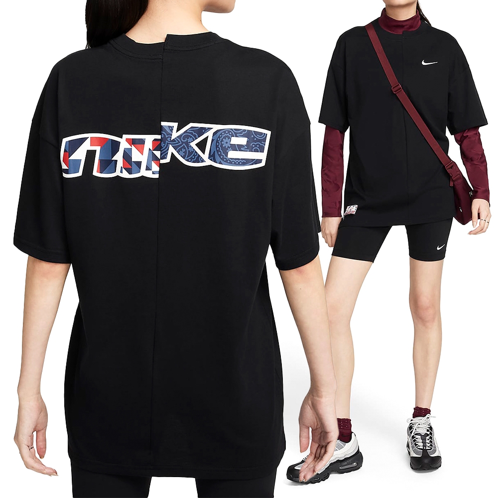 Nike AS W NSW Cllctn OOS Top GCEL 女款 黑色 寬鬆 休閒 上衣 短袖 FQ0366-010