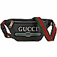 GUCCI 經典復古標誌圖印牛皮肩胸包/腰包(黑色) product thumbnail 1