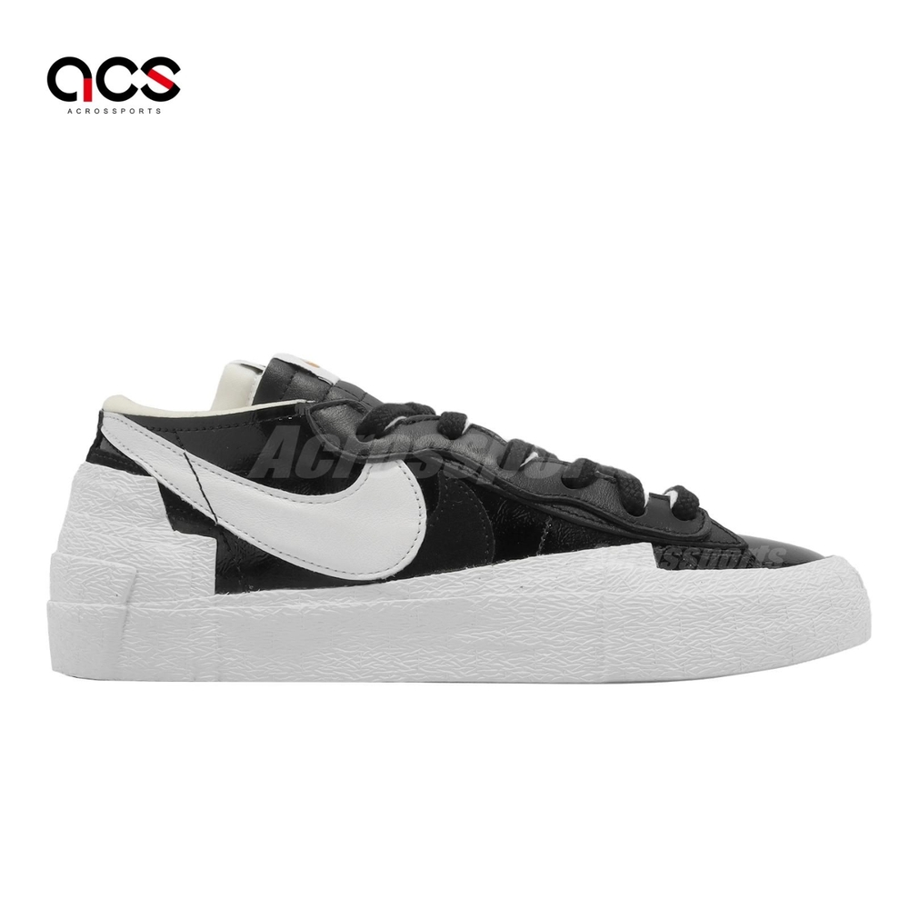 Nike x Sacai Blazer Low 男鞋女鞋黑白聯名漆皮低筒拼接雙勾DM6443-001