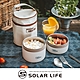 Solar Life 索樂生活 醫療級316不鏽鋼可微波便當盒贈保溫提袋/2盒 550ml+420ml.316不鏽鋼保鮮盒 圓形保鮮碗 上班族飯盒 微波便當盒 日系餐盒 product thumbnail 1