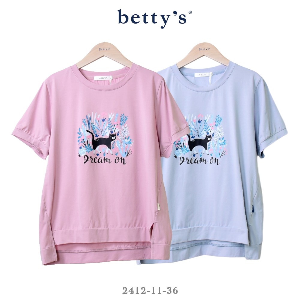 betty’s專櫃款　設計師手繪貓咪印花短袖T-shirt(共二色)