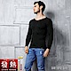 (男)日本素材發熱衣 速暖 長袖V領衫 長袖T恤 黑色 MORINO摩力諾 product thumbnail 1