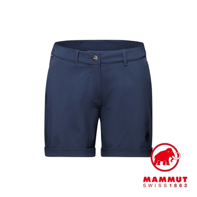 【Mammut 長毛象】Runbold Roll Cuff Shorts W 耐磨彈性機能短褲 海洋藍 女款 #1023-00700