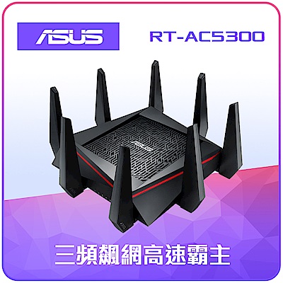 『超值組』ASUS  ROG旗艦三頻天王! GT-AC5300雙頻無線路由器