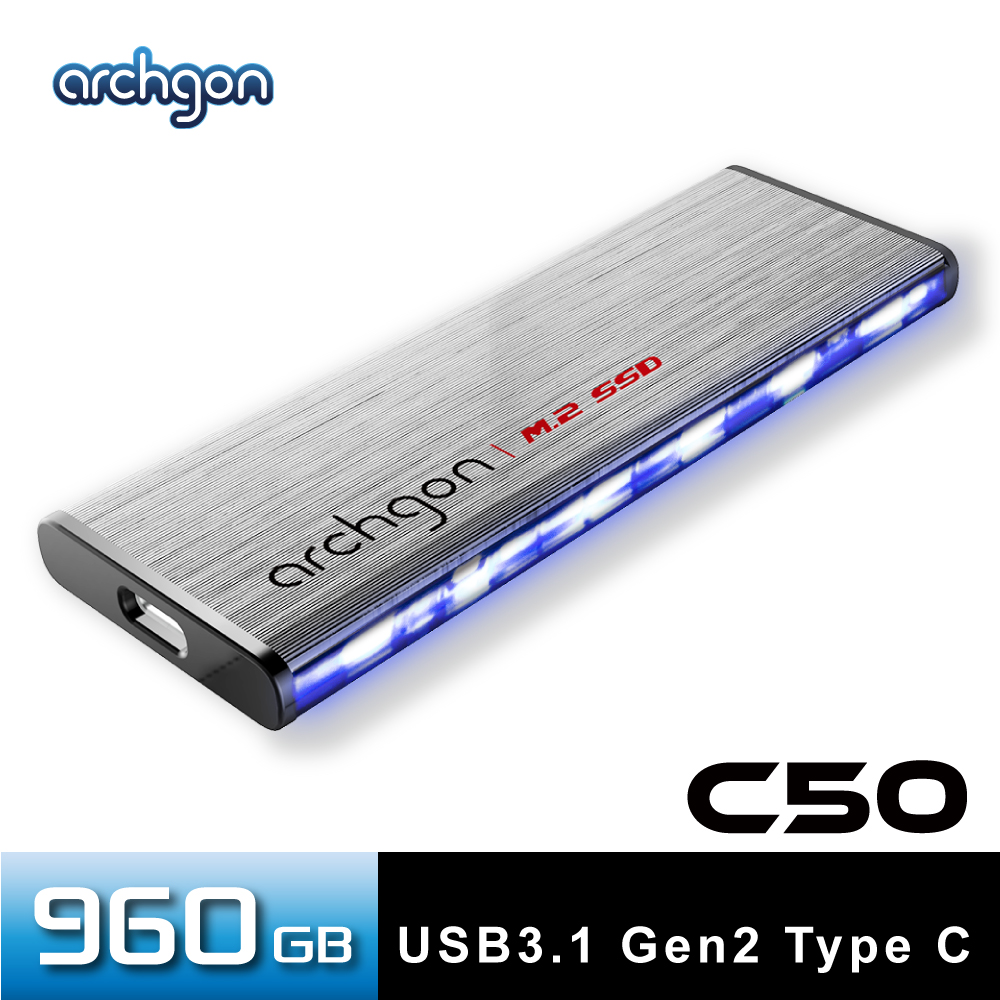 Archgon C502LK 960GB外接式固態硬碟 USB3.1 Gen2 -流線風