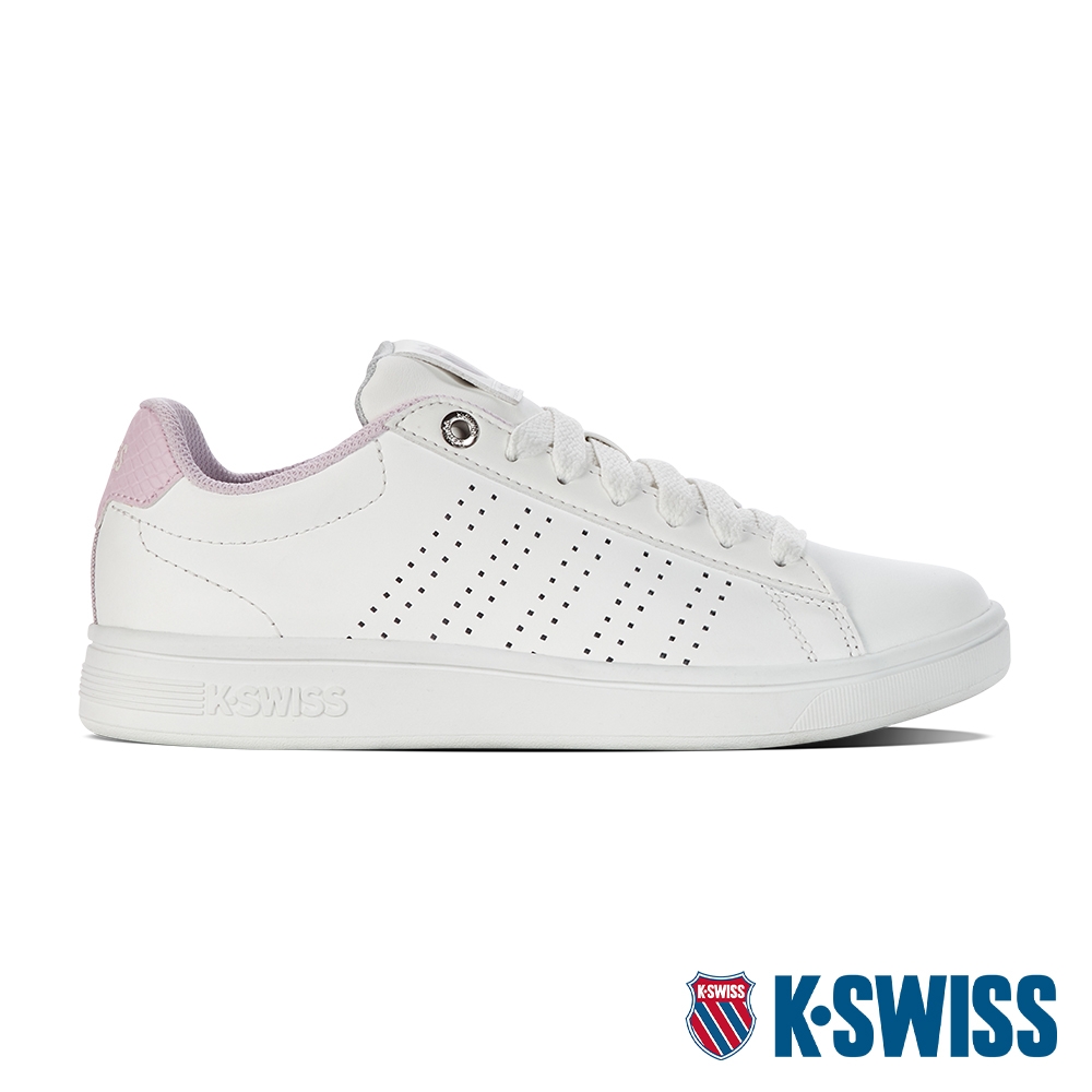 K-SWISS Base Court時尚運動鞋-女-白/紫粉/灰