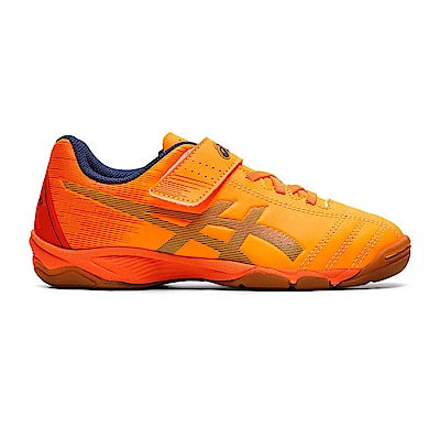 Asics Juniole 6 IN [1104A044-805] 大童 足球鞋 運動 室內 訓練 平底 魔鬼氈 橘